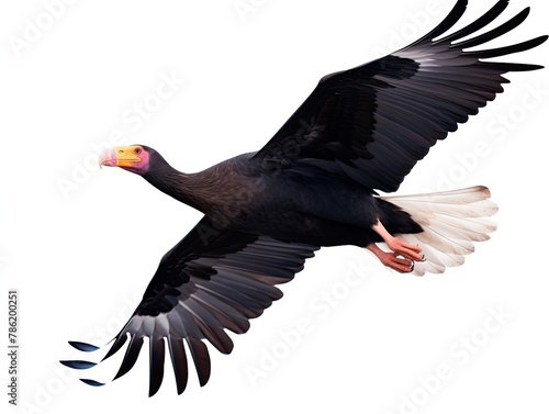 Condor flying isolated on white background photo