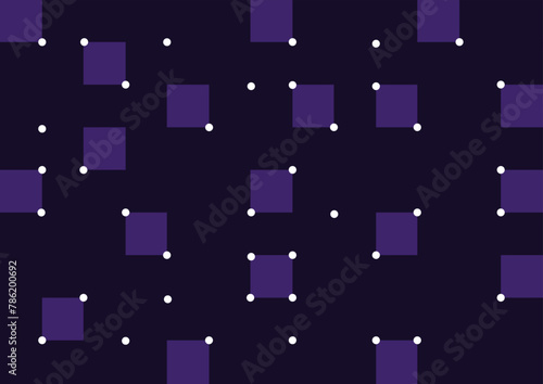 Seamless geometric pattern with squares and dots. Vector illustration.