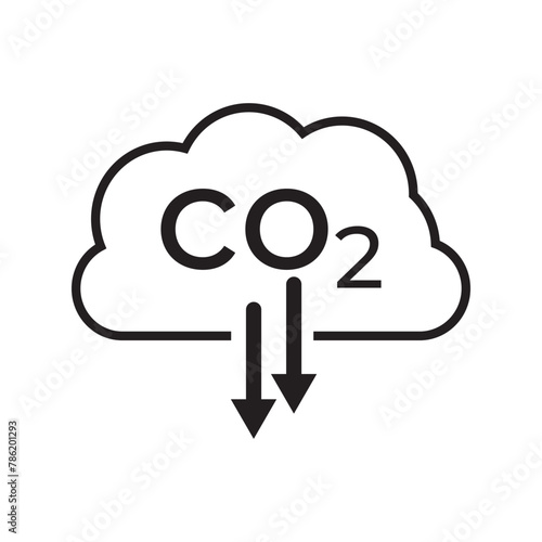 CO2 emissions icon. Ecology and environment symbol. Sign vector carbon dioxide pollution.