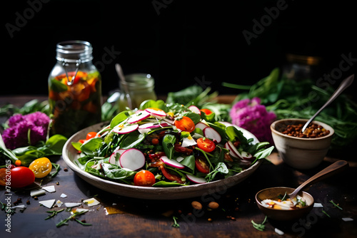 Spring Mix Salad, Fresh greens, veggies, a light vinaigrette photo