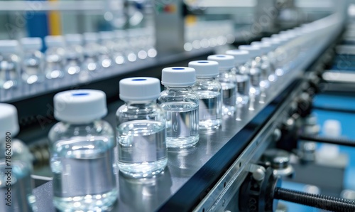 Vials on pharmaceutical production line