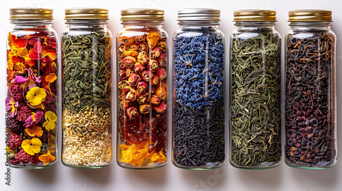 Six Bottle of premium loose leaf teas and dried flower