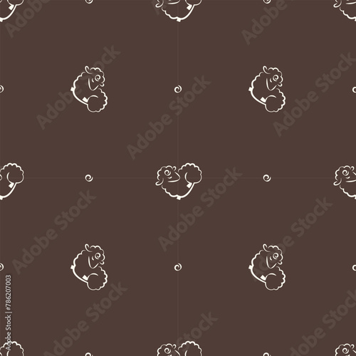 seamless animalistic pattern with  lambs, stylized images, vector
