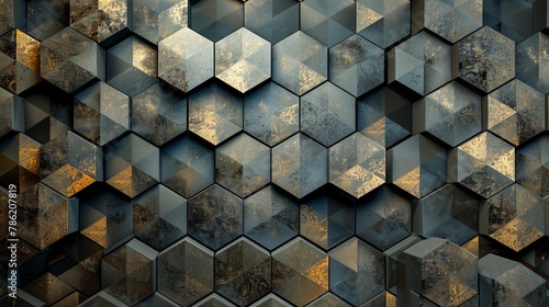 A close-up of a hexagon pattern