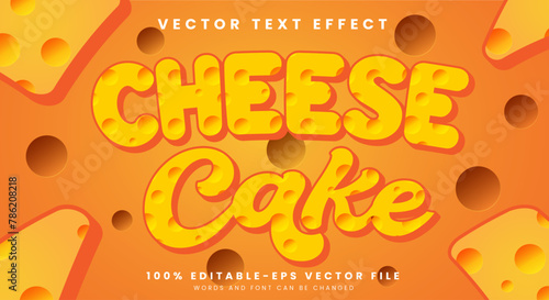 Cute cheese editable text effect Template with cheese theme style