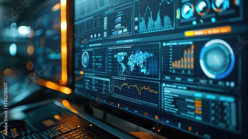 Wallpaper Mural close-up of a computer monitor displaying digital data Torontodigital.ca