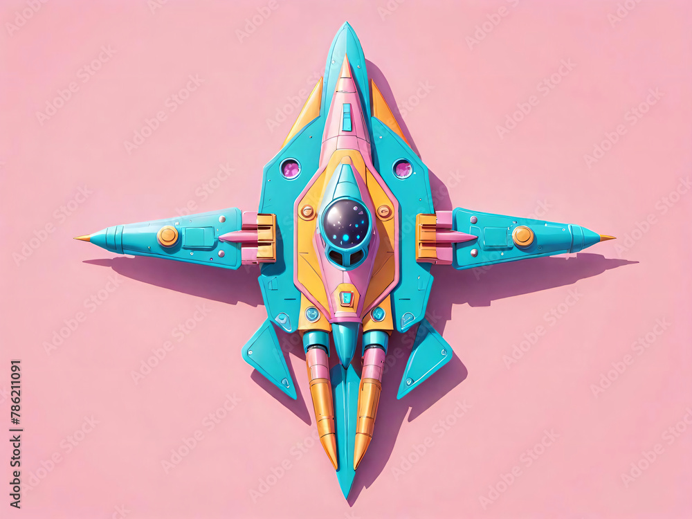 Obraz premium Retro style toy spaceship 