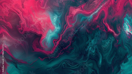 Abstract image that is red, blue and green, in the style of matte photo, psychedelic illustration