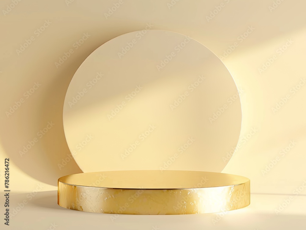 Abstract scene background. Cylinder podium on light yellow background. Abstract scene background. Cylinder podium on light yellow background.