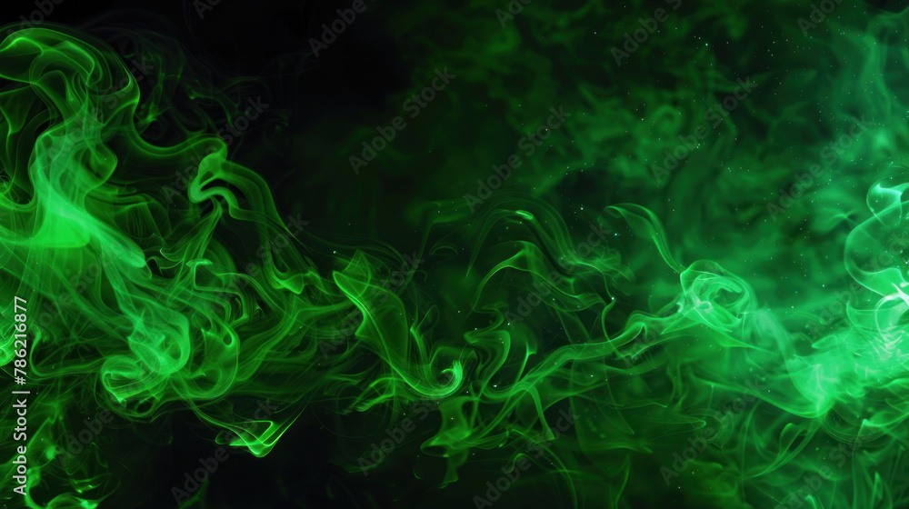 Abstract Green Smoke Dance on a Black Canvas Abstract Green Smoke Dance on a Black Canvas