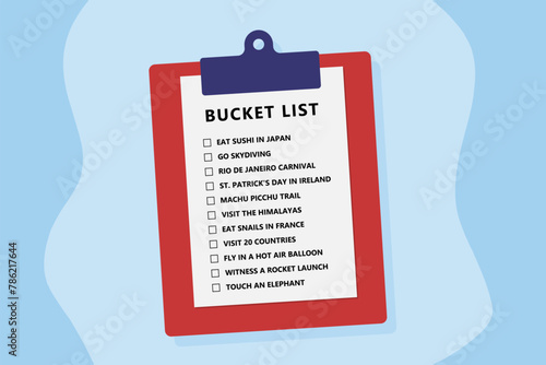 Bucket list life plans checklist