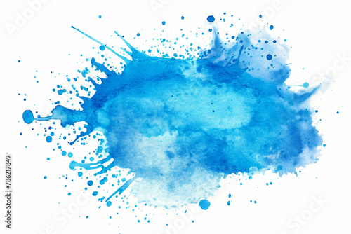 blue watercolor background, Abstract blue watercolor splash on a white background 