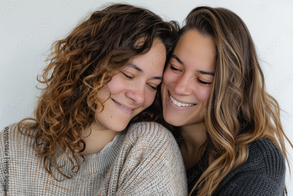 Portrait Photo of a Lesbian Couple, Generative AI Portrait Photo of a Lesbian Couple, Generative AI