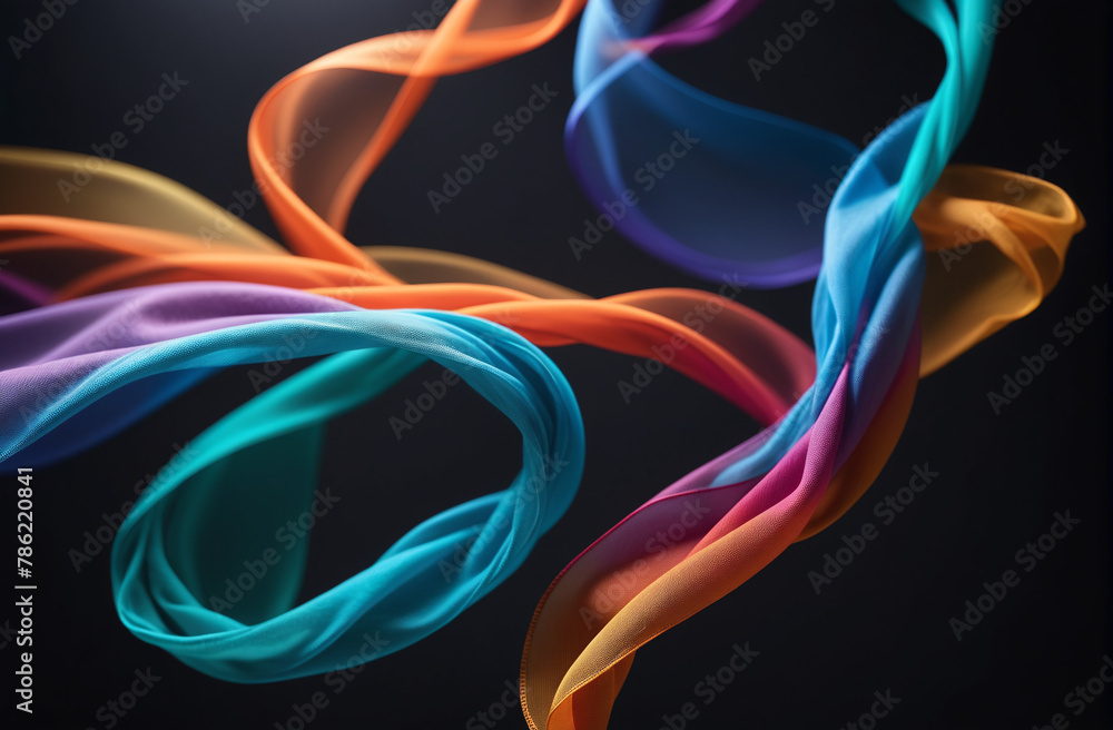 background with colored fabrics and silk floating in the air background with colored fabrics and silk floating in the air