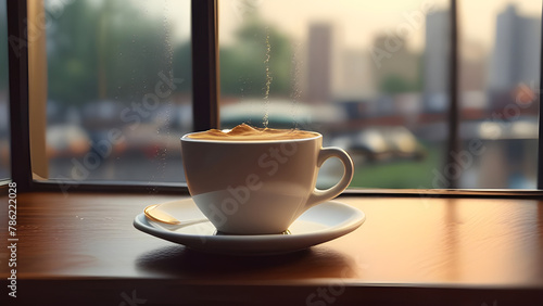 Coffee in front of the window 