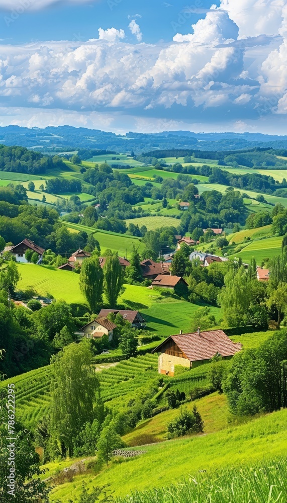 Tranquil swiss alps majestic mountains and serene countryside landscape in switzerland Tranquil swiss alps majestic mountains and serene countryside landscape in switzerland