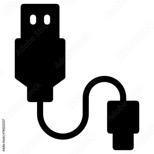 usb cable icon, simple vector design
