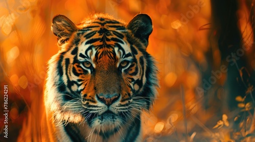 Beautiful Tiger Striped in Orange and Black amid Natural Surroundings © 2rogan