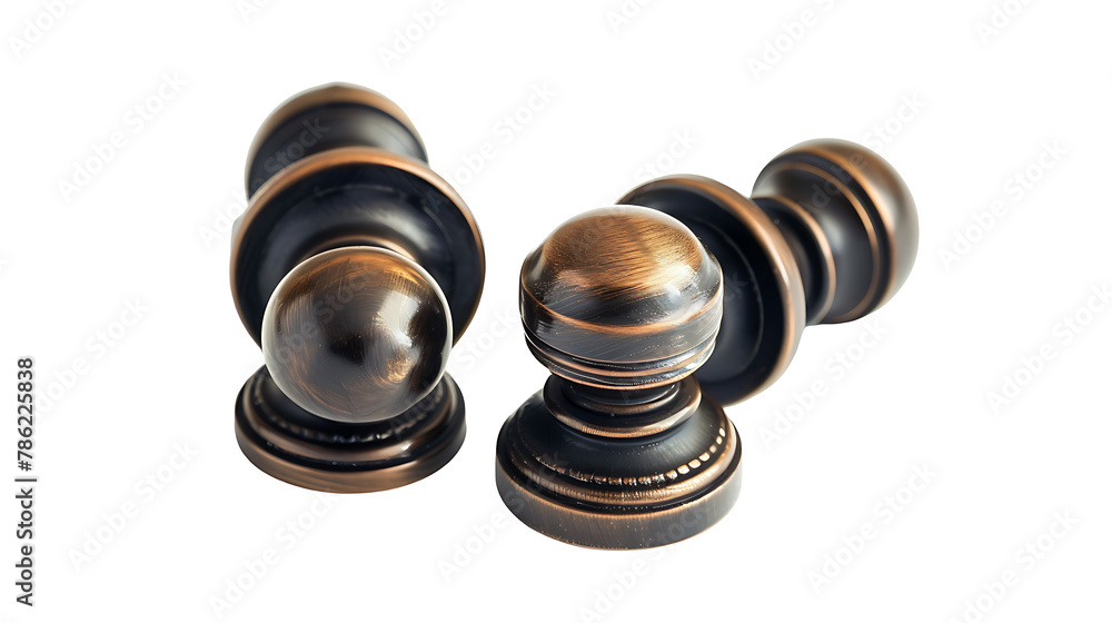 A closeup shot of coverknobs for home decor isolated on a white background A closeup shot of coverknobs for home decor isolated on a white background