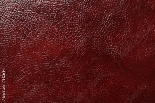 Beautiful red leather as background, top view