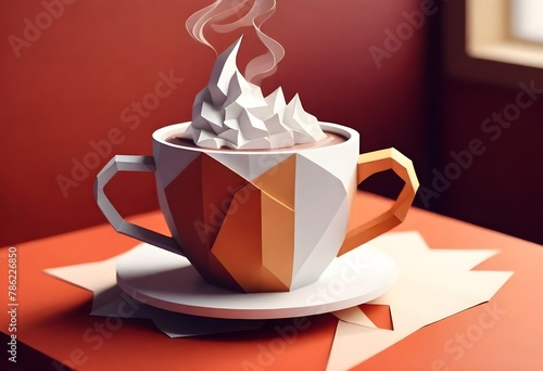 A Steaming Mug Of Hot Cocoa On A Cozy Cafe Table