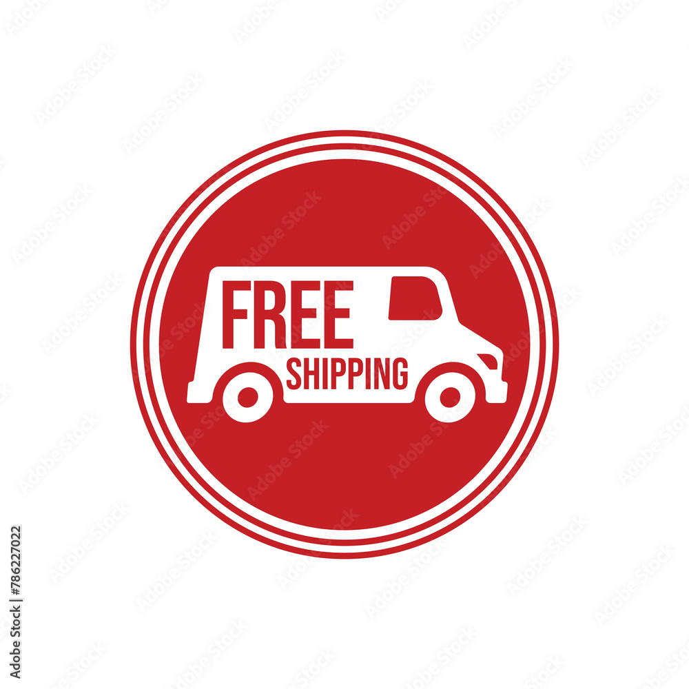 Free shipping vector sticker design. Shipping fast. Free delivery service badge. Free shipping vector sticker design. Shipping fast. Free delivery service badge.