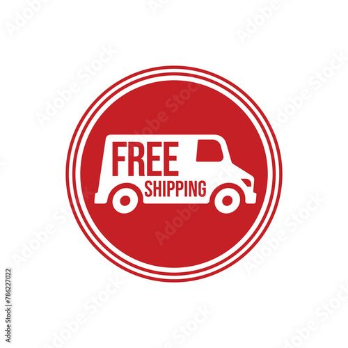 Free shipping vector sticker design. Shipping fast. Free delivery service badge.