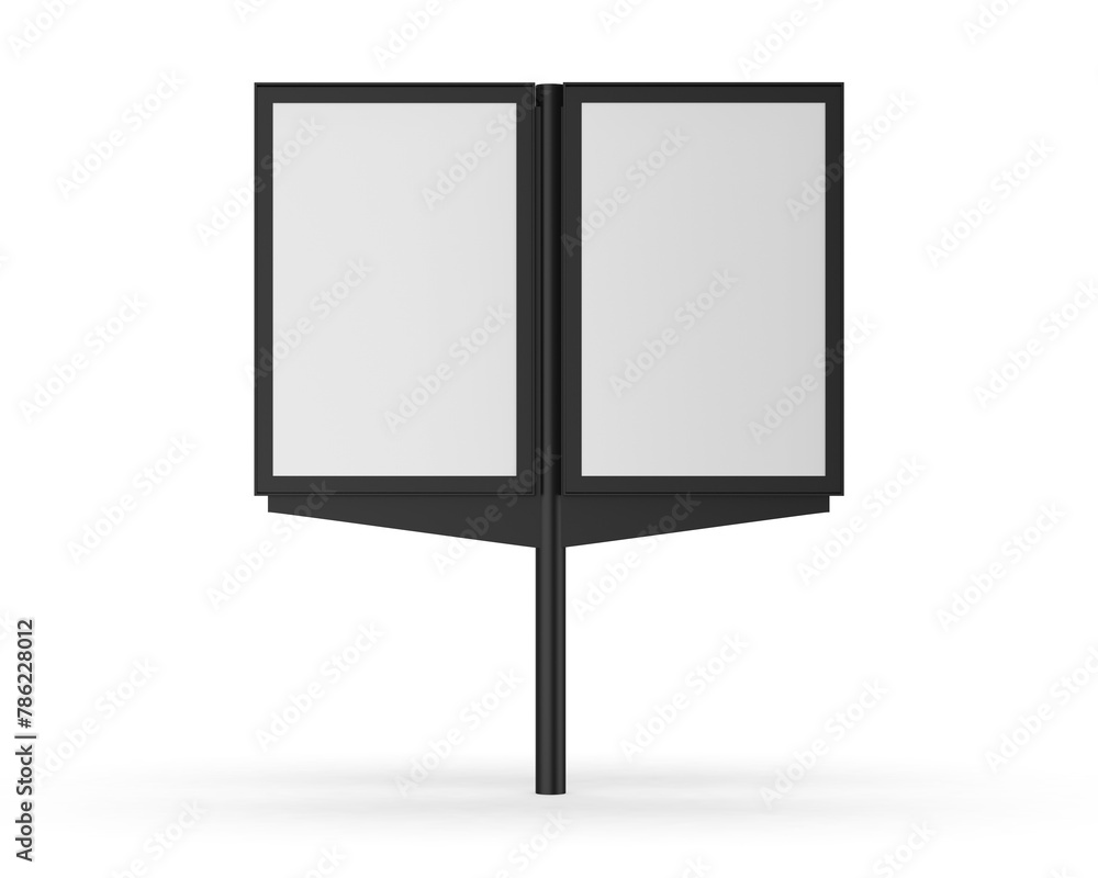 Double Ad Poster Pole Stand Mockup template. 3d illustration. Double Ad Poster Pole Stand Mockup template. 3d illustration.