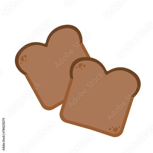 Traditional classic brown bread. Brown wheat flour baking. Crisp Loaf. Nutrition product, Isolated on white background. Vector illustration for print, banner, card, brochure, logo, menu