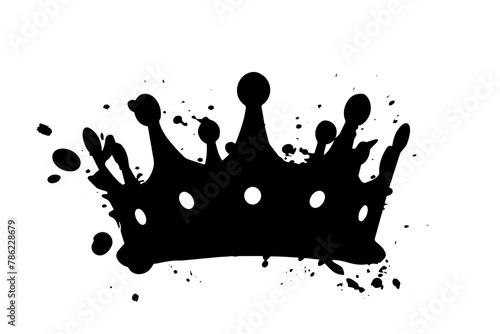King's Crown: Hip Hop Street Art Vector with Grunge Spray Paint Drip and Graffiti Font.