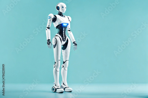 humanoid robot with futuristic technology. Concept artificial intelligence  technological future and science fiction.