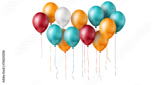  Assorted colored balloons on a white background 