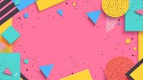 Colorful 90's Style Pattern with Ample Copy Space - vintage retro design - Party Invites Get Saved from the Mundane by the Colorful Bell Tones of This Background!