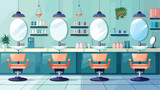 Woman beauty hairdressing salon interior design 