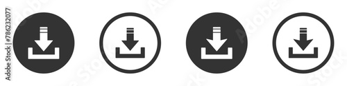 Download flat vector icons set. down arrow bottom side design collection