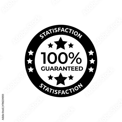 Satisfaction Guarantee Emblem Seal. Medal Label Icon Seal Sign Isolated on White Background.