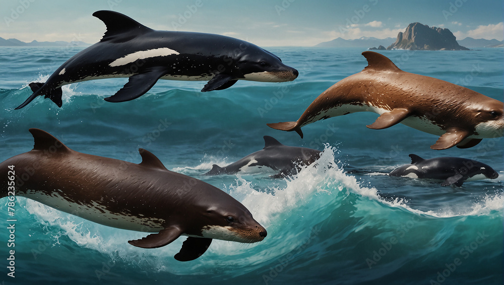 Fototapeta premium dolphin jumping out of water