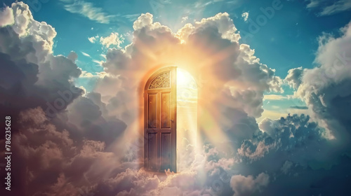 Simple door to heaven, portal to another dimension