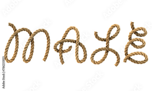3D render of the text "male" with a rope texture