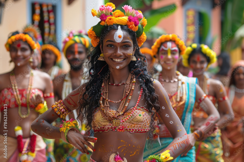 Festive atmosphere with traditional customs and joyful gatherings for Sinhala New Year