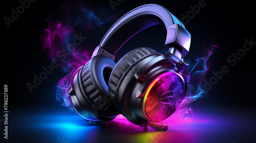 Vibrant Gaming Headset with LED Lights and Smoke Effect