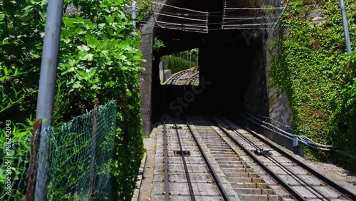 San Vigilio funicular in Bergamo, Italy photo