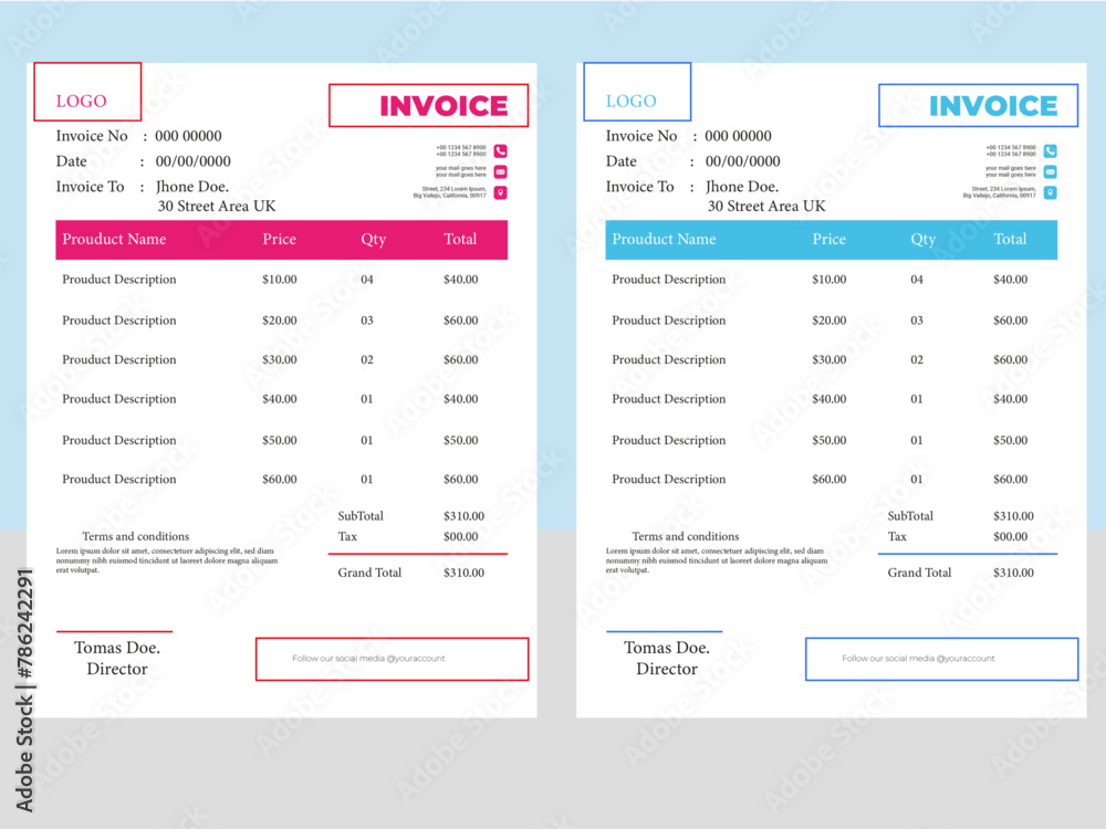 Free vector minimal invoice template Design Free vector minimal invoice template Design