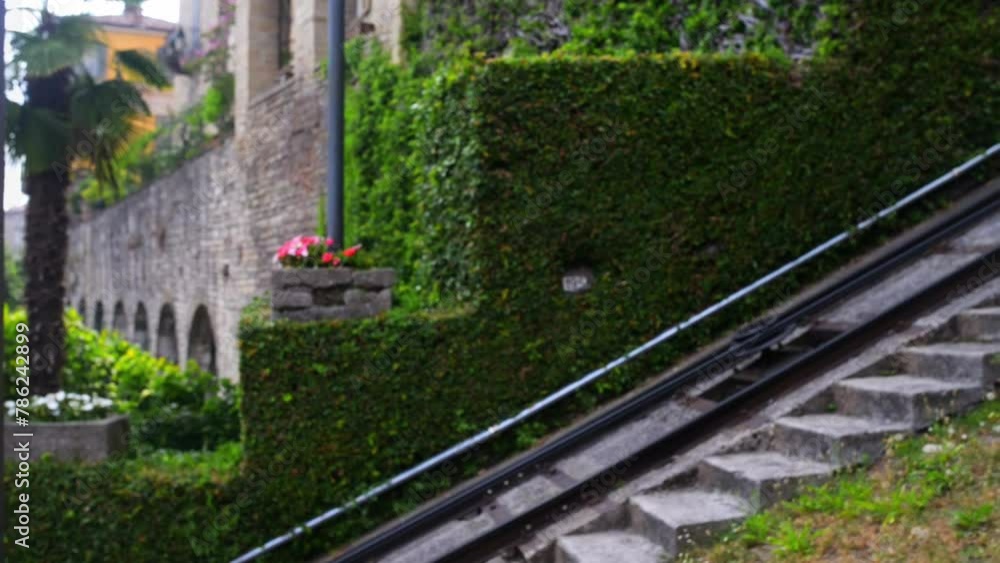 San Vigilio funicular in Bergamo, Italy San Vigilio funicular in Bergamo, Italy
