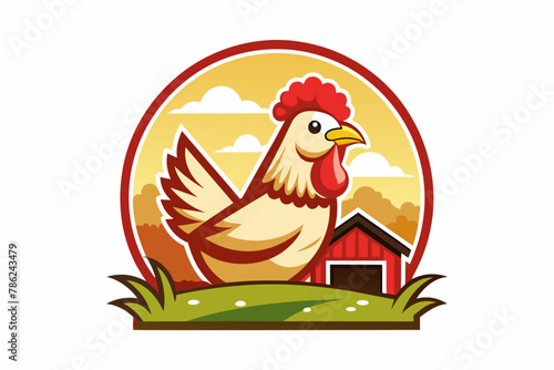 Foto simple chicken firm logo vector illustration