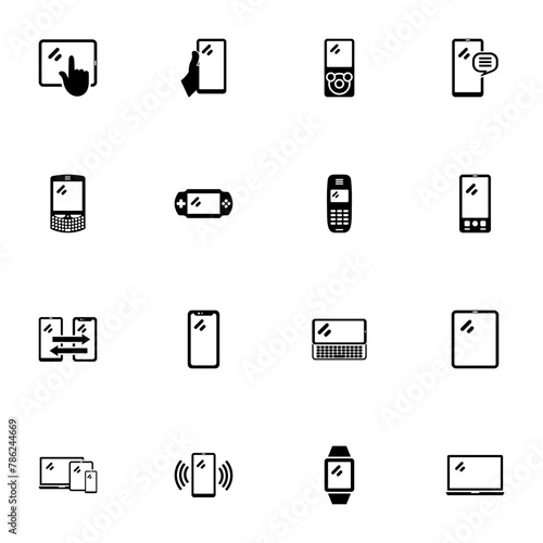 Mobile Devices icon - Expand to any size - Change to any colour. Perfect Flat Vector Contains such Icons as tablet, communicator, phone, game console, smart watch, notebook, smartphone, music player
