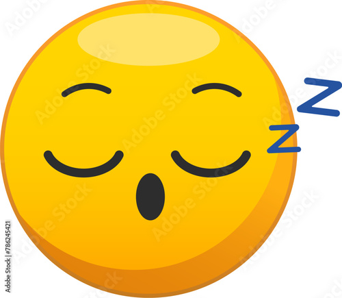 Vector illustration of a yellow sleepy face.