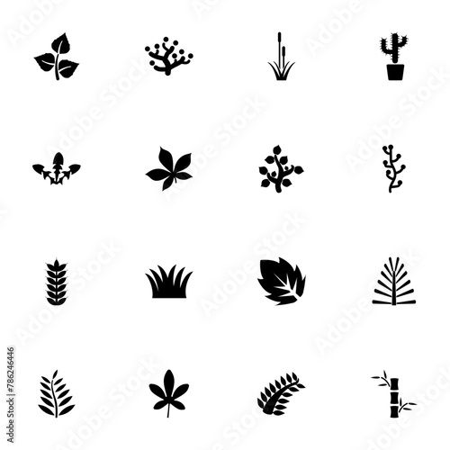 Plants icon - Expand to any size - Change to any colour. Perfect Flat Vector Contains such Icons as leaf, bamboo, oak, palm, flower, growth, sprout, clover, grass, tree, seedling and more
