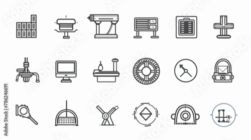 Vector 3D printing ultra modern outline line icons