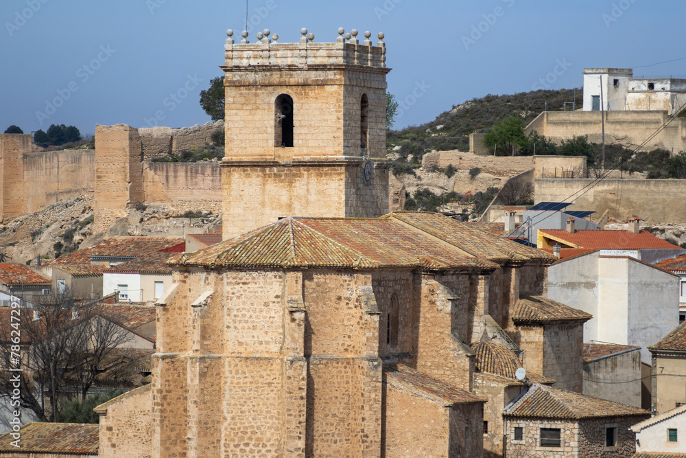 Jorquera,  Church of Our Lady of the Assumption, Albacete autonomous community of Castilla-La Mancha, Spain. Viewpoint